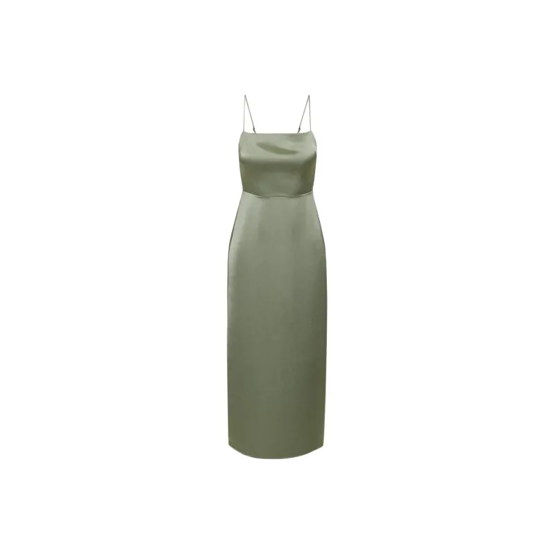 ARITZIA FW24 Wilfred Madelyn Satin Dress Slip Dresses Women's Smoky Sage-0
