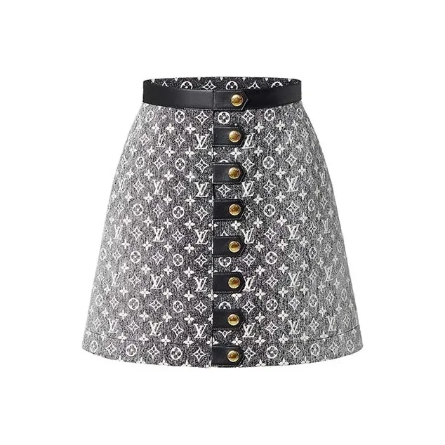 LOUIS VUITTON SS23 Casual Short Skirts Women's Gray Black-0