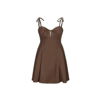 URBAN REVIVO Slip Dress Women's Dark Brown