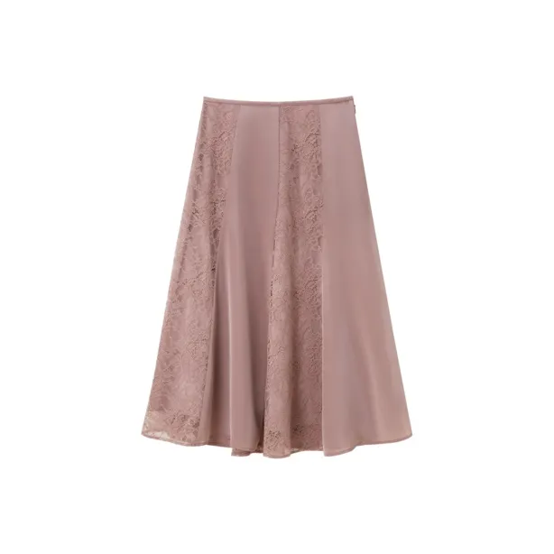 OVV SS23 Casual Long Skirt Women's Nude Pink Trim-0
