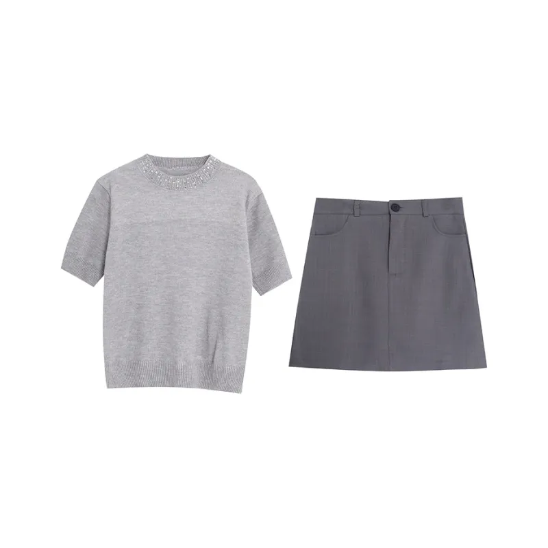 HAPG Two Piece Skirt Sets Women's-0