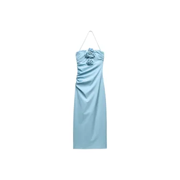 ZARA Slip Dresses Women's Sky Blue