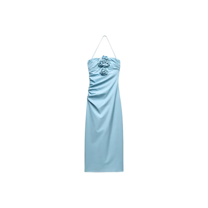 ZARA Slip Dresses Women's Sky Blue-0