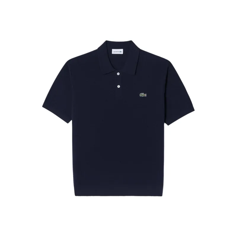 LACOSTE Logo appliqué Velvet Polo Shirt-3
