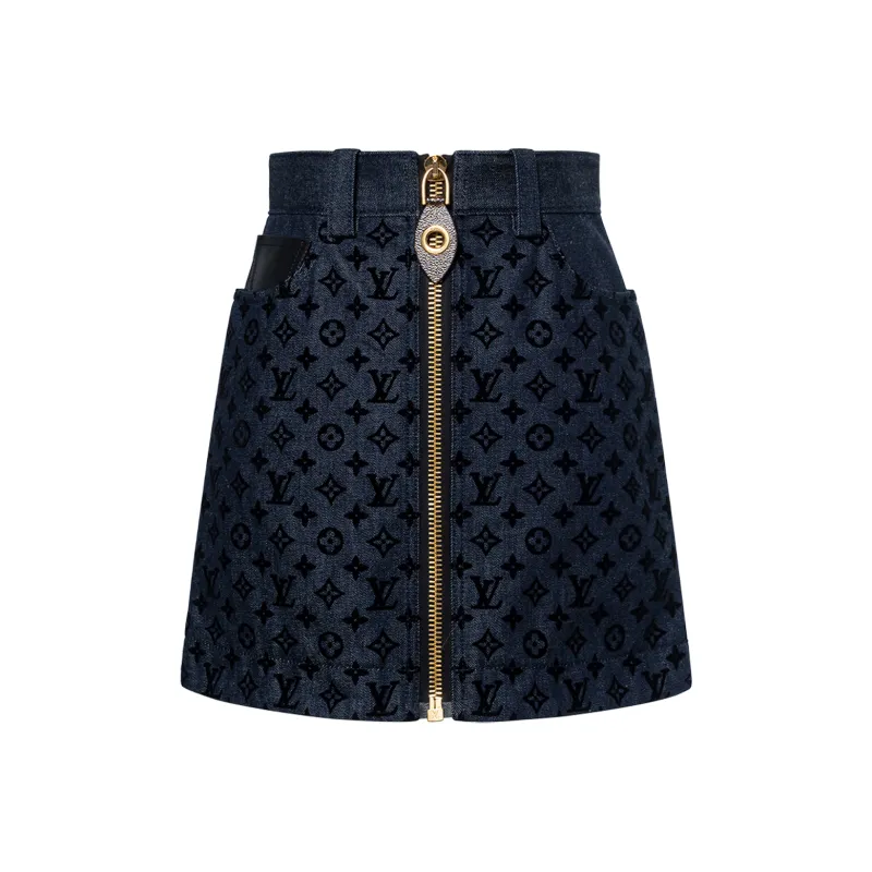 LOUIS VUITTON FW23 Denim Short Skirts Women's Blue-0