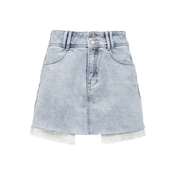 ONLY Denim Short Skirts Women's 210 Washed Denim Blue 210JEANS BLUE