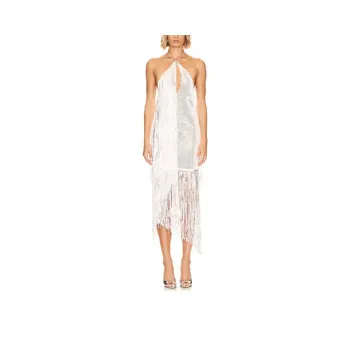 Rotate Sequin fringe Midi Dress