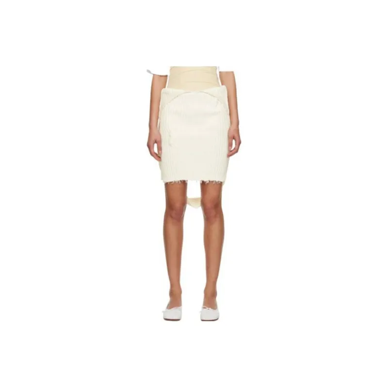 MM6 Maison Margiela Casual Short Skirts Women's White-0