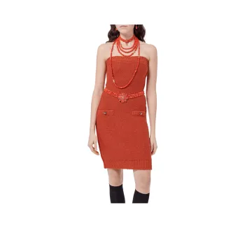 CHANEL FW24 Sleeveless Dress Women's Orange