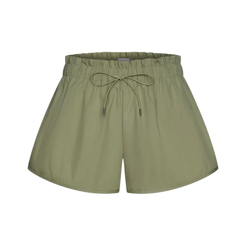 URBAN REVIVO Casual Shorts Women's Gray Green-0