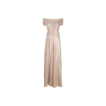 Talbot Runhof Metallic voile Wide leg Jumpsuit