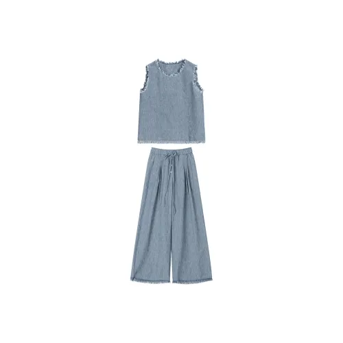 Fragment Casual Suits Women's Denim Blue