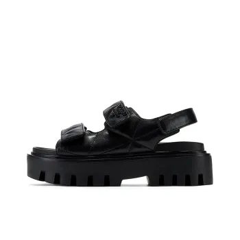 GG CC Sports Platform Slippers Women's Black