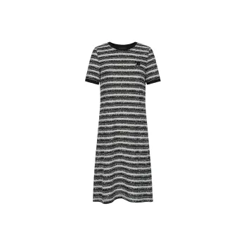 JZ. ANNAKRO Long Sleeved Dress Women's Black White Stripes