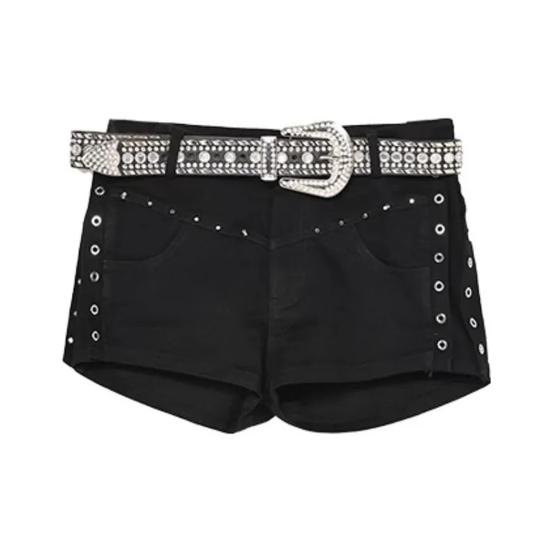 A head of Agua Denim Shorts Women's Black-0