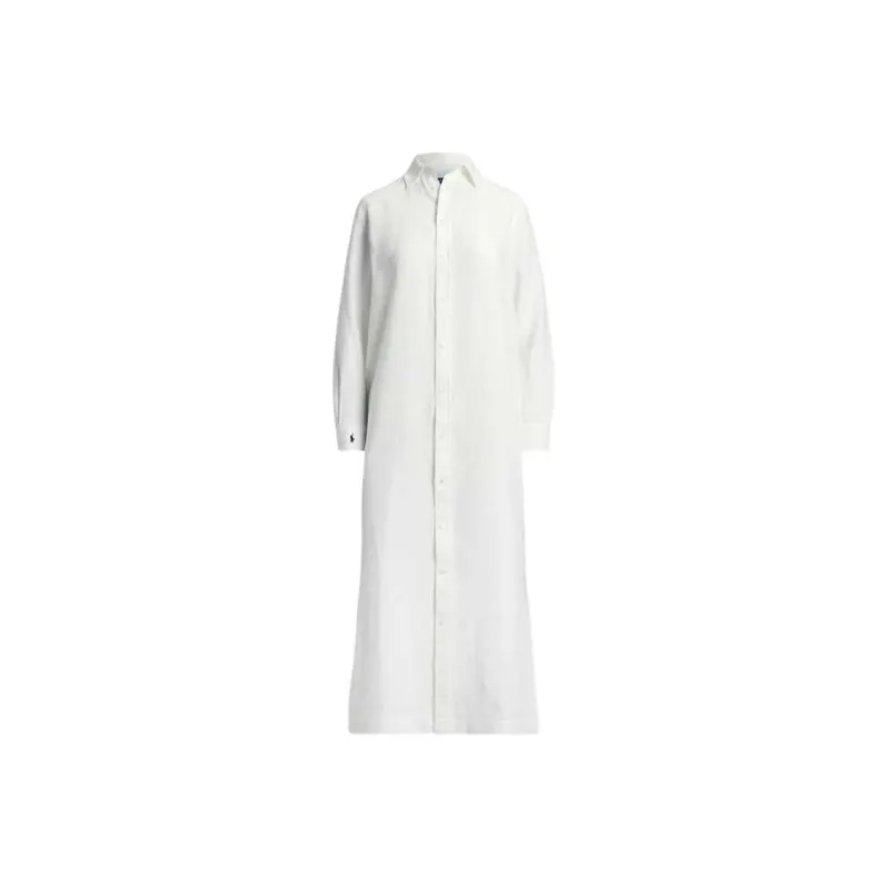 Polo Ralph Lauren SS25 Long Sleeved Dress Women's White-0