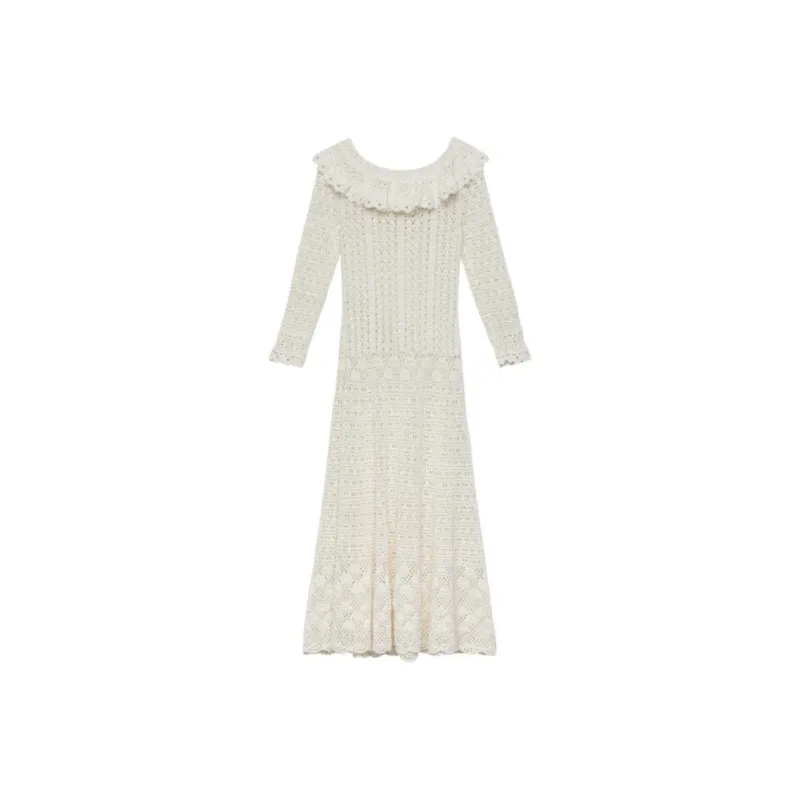 DOEN MARGOT DRESS Long Sleeved Dress Women's White-0
