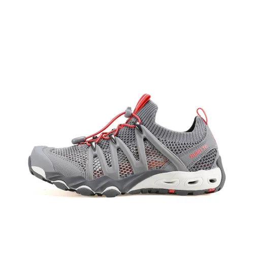 HUMTTO Quick Dry, Grip, Impact Resistant River Trekking Shoes Women's Gray Coral Pink