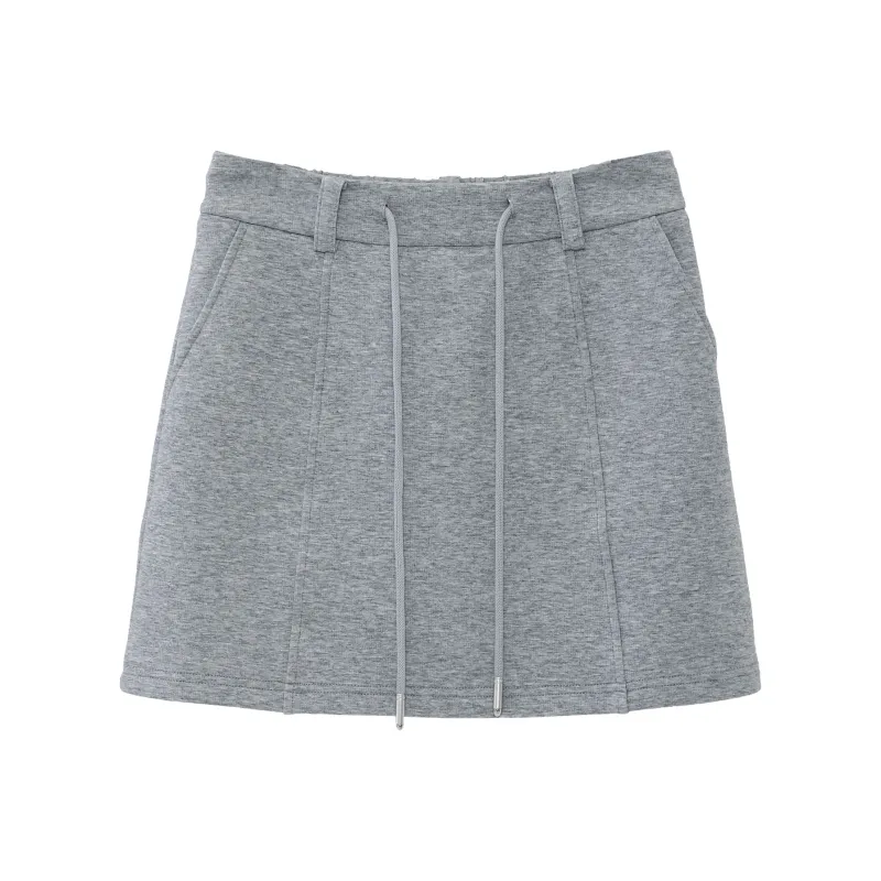 Fstudio Drawstring Sweatshirt Skirt Women's Gray-0