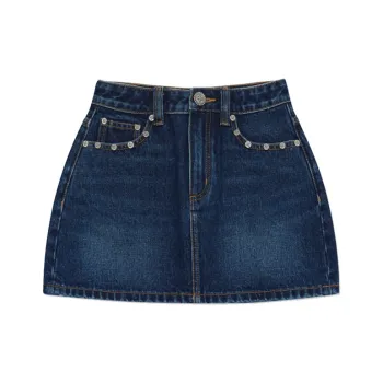 SMFK Denim Short Skirts Women's Deep Sea Blue