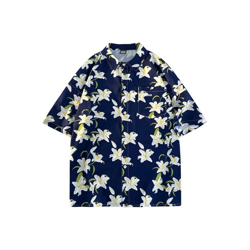 FORIDER Shirt Unisex Navy Blue[Lily]-0