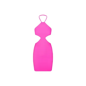 SKIMS CUT OUT HALTER DRESS Slip Dresses Women's Neon Pink