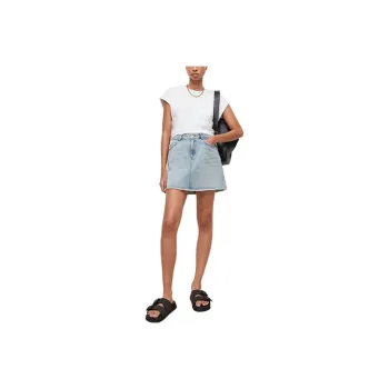 ALLSAINTS Denim Short Skirts Women's Light Indigo