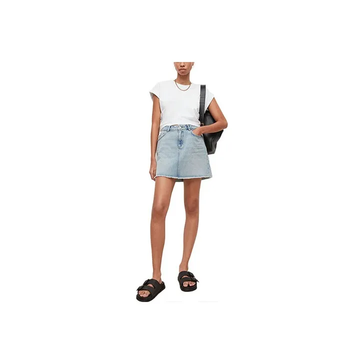 ALLSAINTS Denim Short Skirts Women's Light Indigo-0