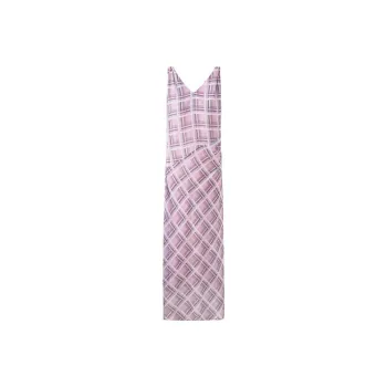 Self Who Slip Dress Women's Pink Purple Plaid