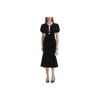 Self portrait Short Sleeved Dress Women's Classic Black