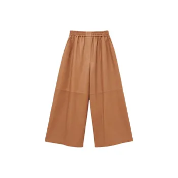 LOEWE Leather Pants Women's Brown