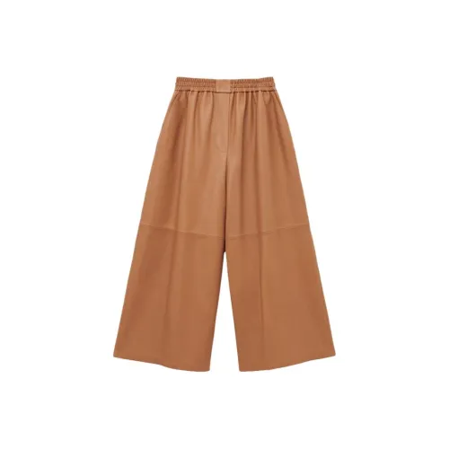 LOEWE Leather Pants Women's Brown