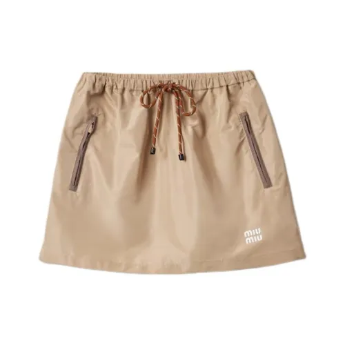 MIU MIU Casual Short Skirts Women's Khaki