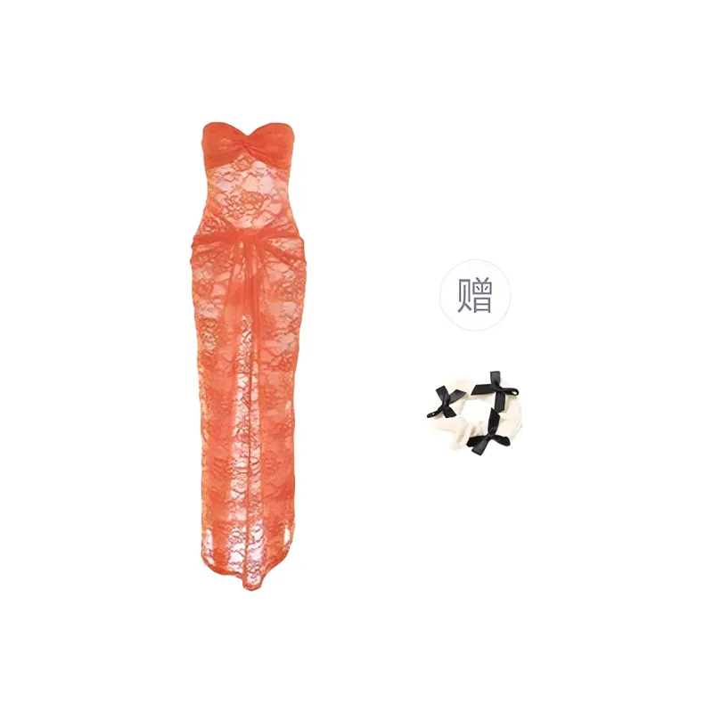 TORIGHT Sleeveless Dress Women's Orange+Bowknot Hair Tie Comes With-0