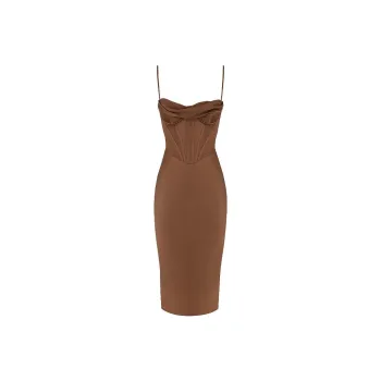 HOUSE OF CB Myrna Slip Dresses Women's CHOCOLATE/Chocolate