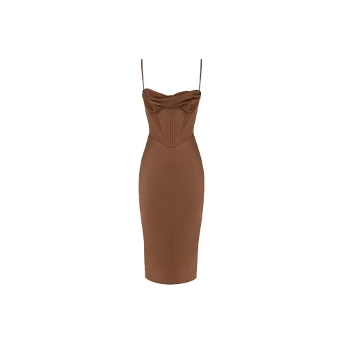 HOUSE OF CB Myrna Slip Dresses Women's CHOCOLATE/Chocolate