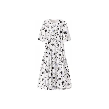 PEACEBIRD Long Sleeved Dresses Women's Multicolor Pattern