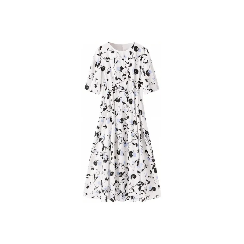 PEACEBIRD Long Sleeved Dresses Women's Multicolor Pattern-0