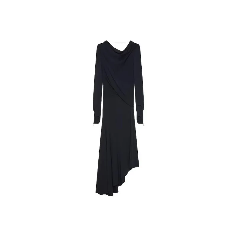 Givenchy Asymmetric Draped Midi Dress-0