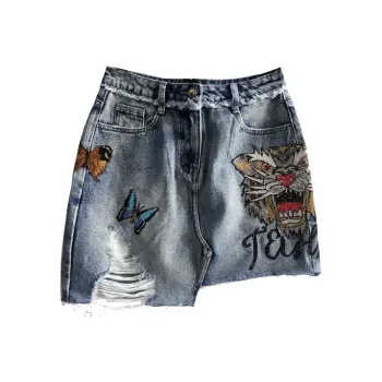 TCH Denim Short Skirts Women's Blue