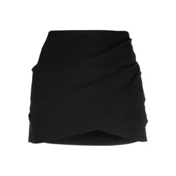 OFF WHITE Logo patch Draped Mini Skirt