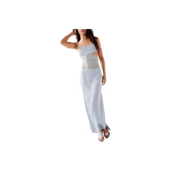 FREE PEOPLE Mari Lou Asymetrical Maxi Dress Slip Dresses Women's Dove Blue