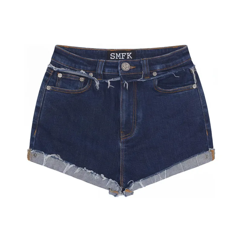 SMFK SS23 Denim Shorts Women's Deep Sea Blue-0