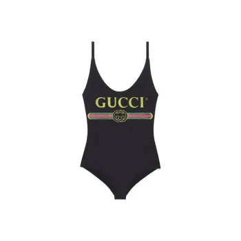 GUCCI Sparkling GUCCI Logo One piece Swimsuit Black