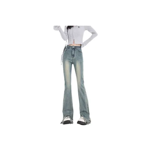 YINLEI Jeans Women's Nostalgic Blue