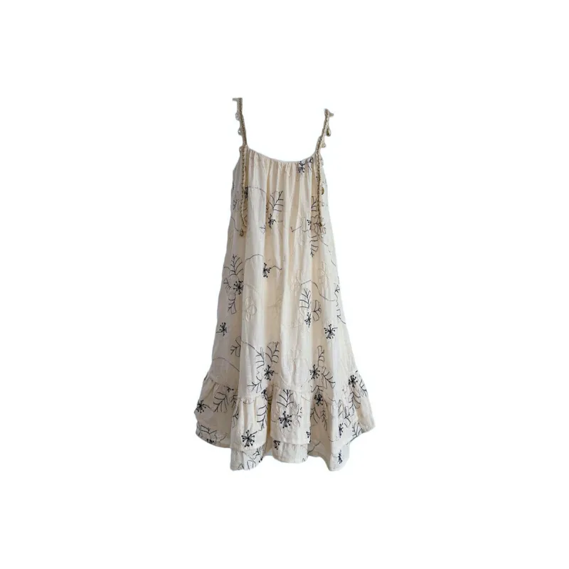 PLANE DRIFT Slip Dress Women's Beige Long-0