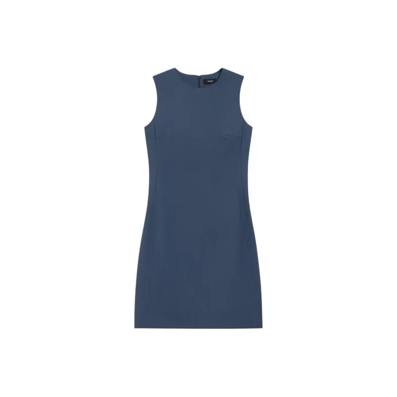 THEORY Sleeveless Dress Women's Gray Blue-0