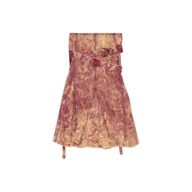 DIESEL Casual Long Skirts Women's Pink White-0