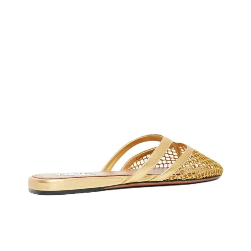 Alaia Closed Toe Slippers Women's Gold-2