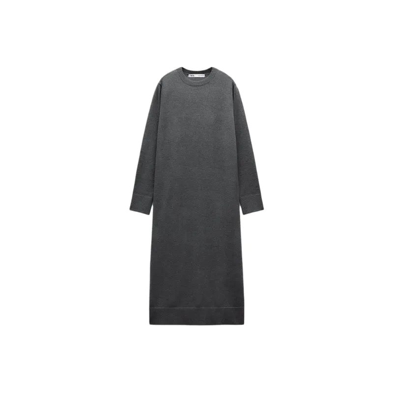 ZARA Long-Sleeved Dresses Women's Medium Gray-0